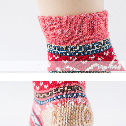 Women's Cross Ethnic Rabbit Wool Socks