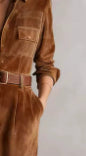 Casual Sporty Suede Fleece Long Sleeve Jumpsuit