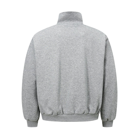 Ribbon Stitching Contrast Color Stand-up Collar Coat Sweatshirt