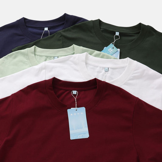 Summer Pure Color Minimal Versatile Short T