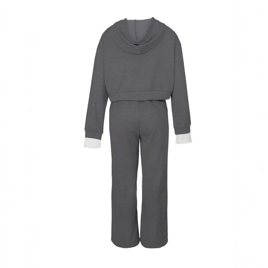 Hooded Top And Wide-leg Pants Set For European And American Styles