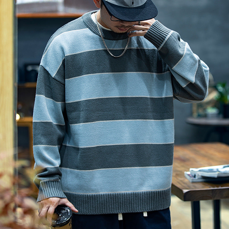 Herre Løs Mode Mærke Amerikansk Rundhals Casual Sweater Herre