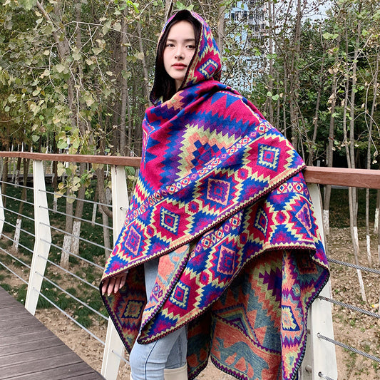 Travel Ethnic Style Women's Shawl Cloak