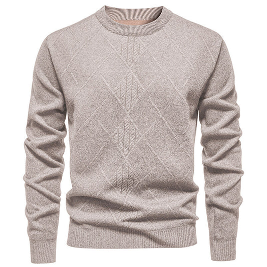 Fleece-lined Thick Round Neck Knitted Undershirt
