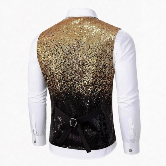 Gradient Sequin Men's Suit Vest