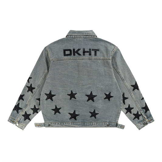 XINGX Veneer Embroidery Stitching Denim Clothes Jacket