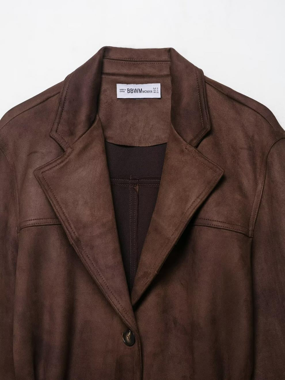 Women's Fashion Belt With Suede Effect Jacket