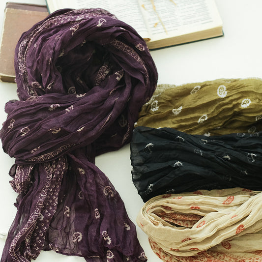 New Shawl Cotton Linen Cashew Printing Scarf For Women