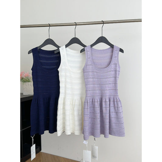 Lavender Purple Dress Womens Whitening Waist-Cinching Short Skirt