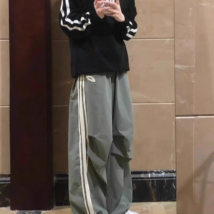 American High Street Striped Baggy Pants Women