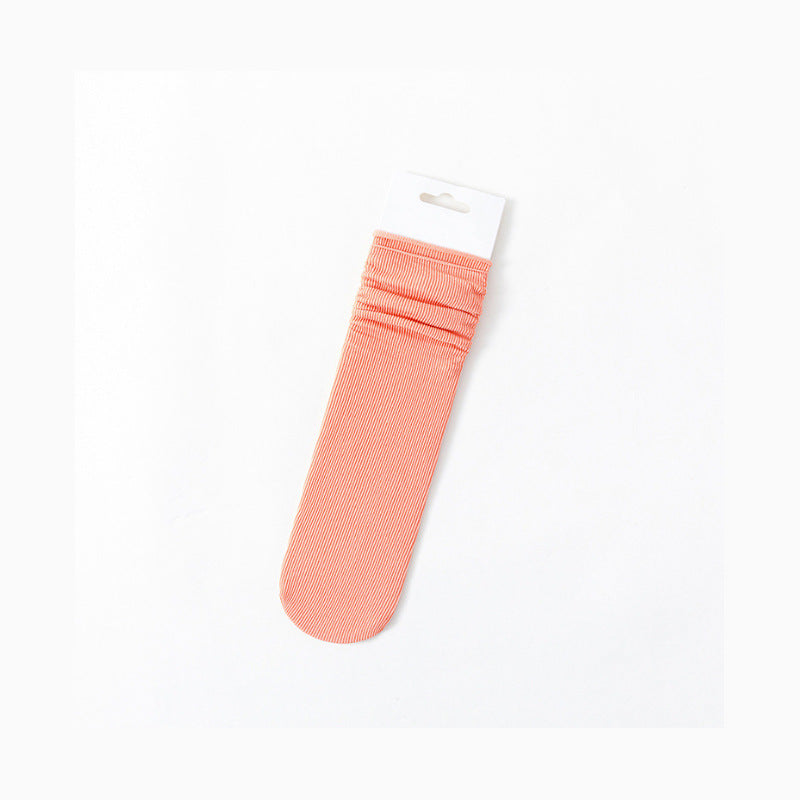 Bunching Socks Women's Springsummer Thin Solid Color
