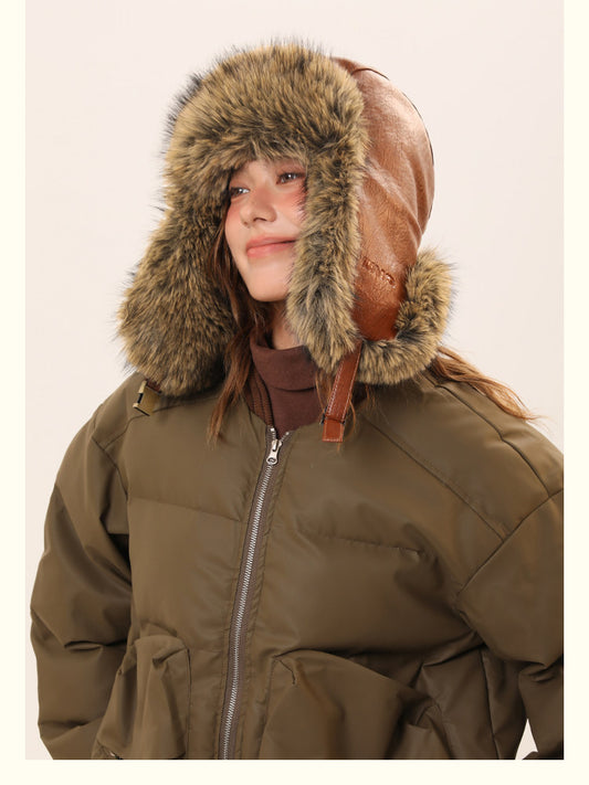 Retro Fleece-Lined Warm Womens Cycling Ear-Protecting Hat