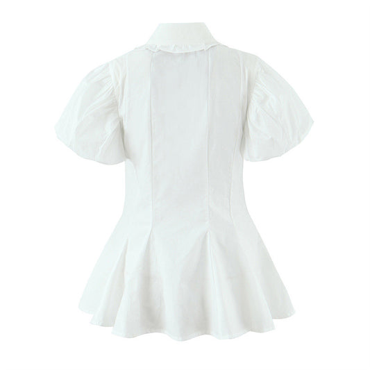 Women's Women's Short-sleeve Shirt Lapel Slim Fit