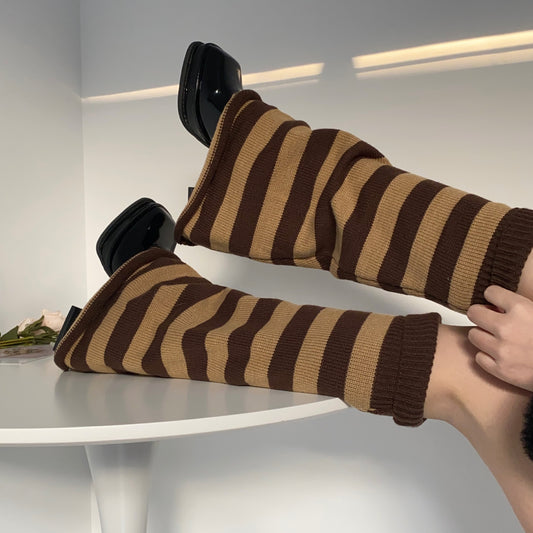 Vintage Striped British Style Flared Wide Leg Socks