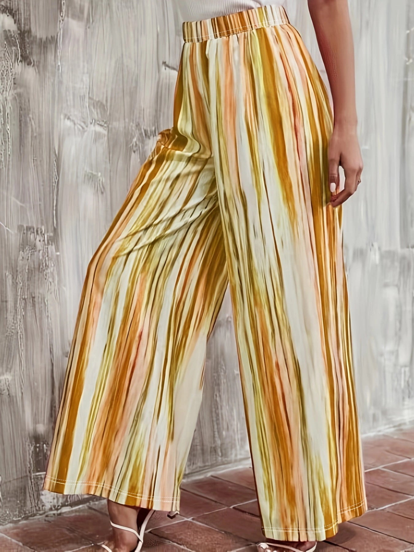 Women's Fashion Loose Casual Printed Straight Sports Trousers