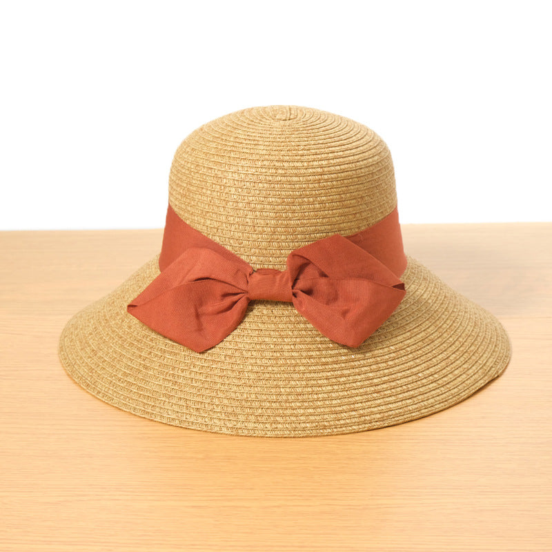 Foldable Bow Shading Beach Sun Protection Straw Hat