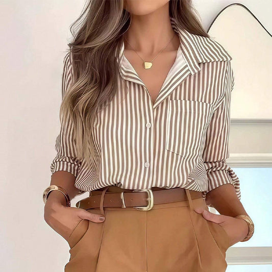 Long Sleeve Shirt Mid-length Women's Temperament Commute