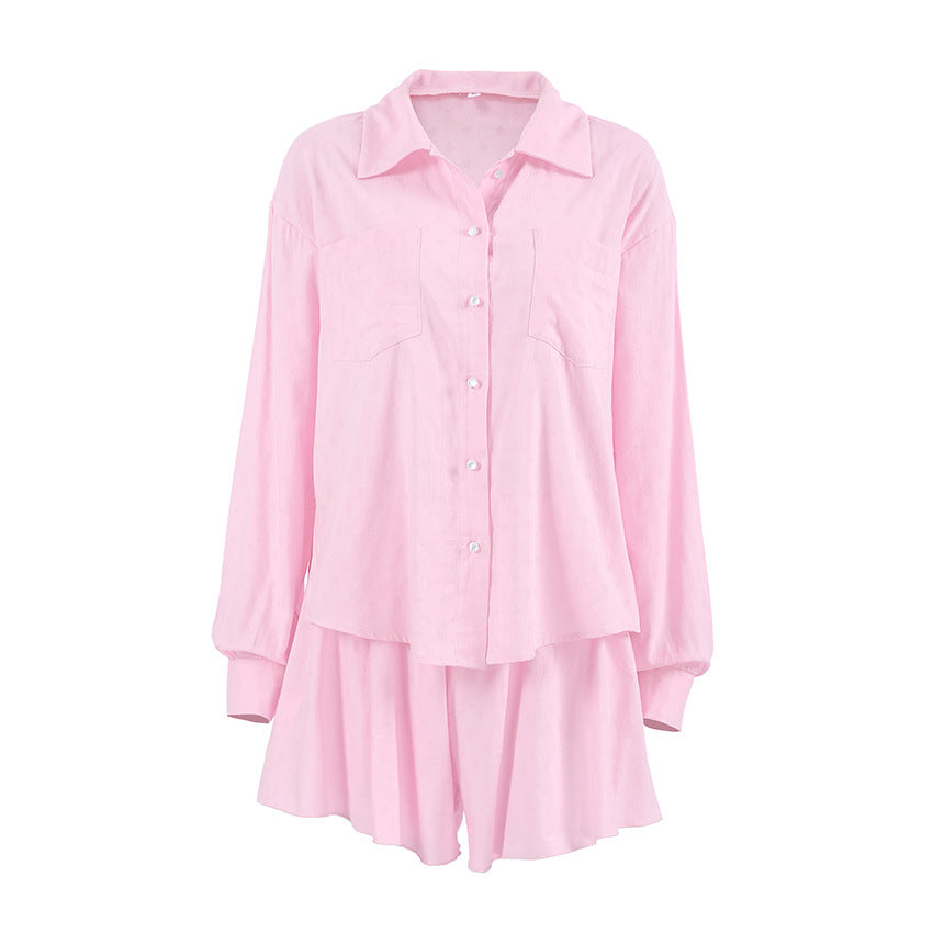 Comfortable Loose-fitting Cardigan Pajamas For Women