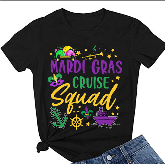 Carnival Sleep Cap Letter Print T-Shirt