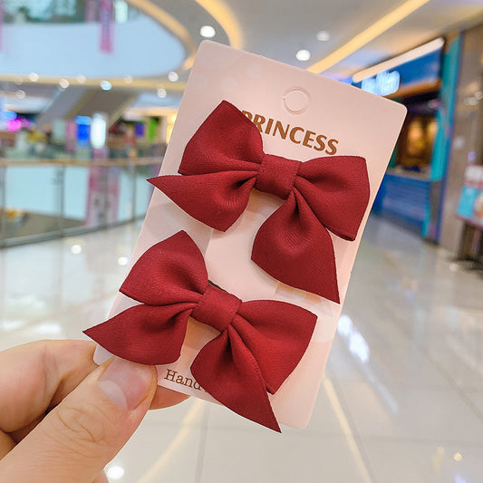 Children's Girls Baby Princess Side Cute Flannel Bow Hairpin