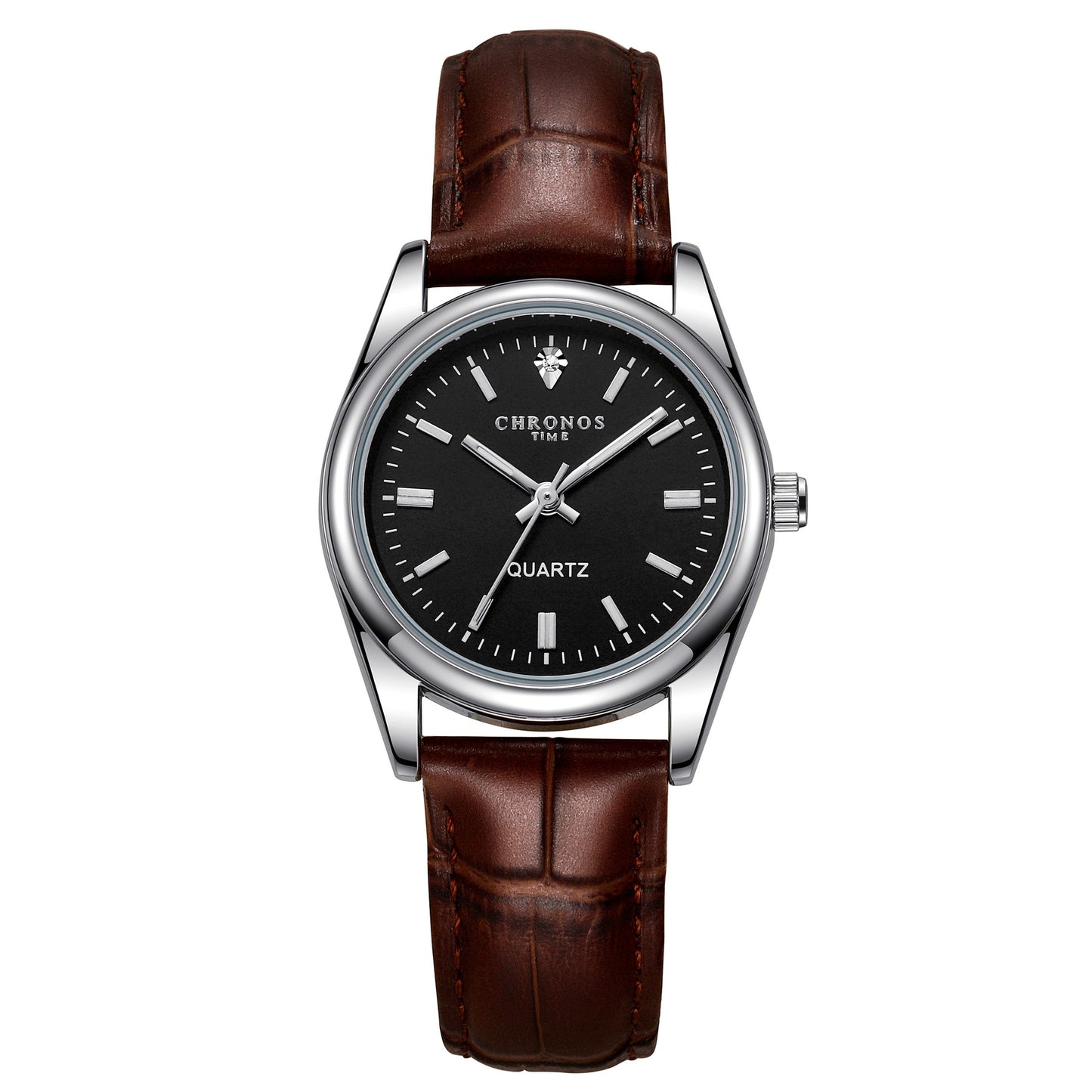 Womens Fashion Wristwatch With A Genuine Leather Strap And Luminous Quartz Movement