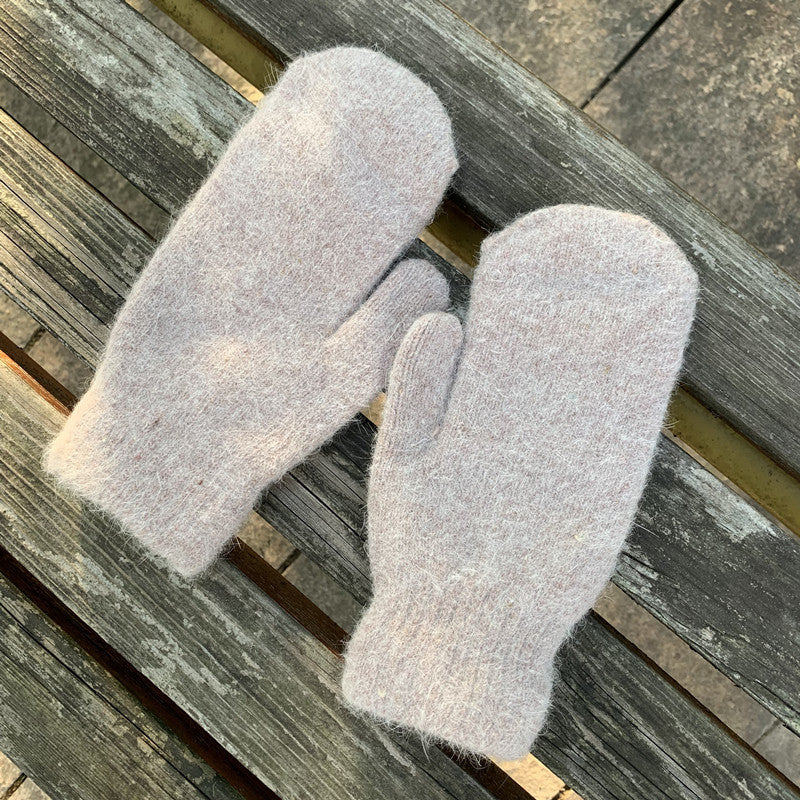 Women's Fashion Simple Solid Color Double Warm Gloves