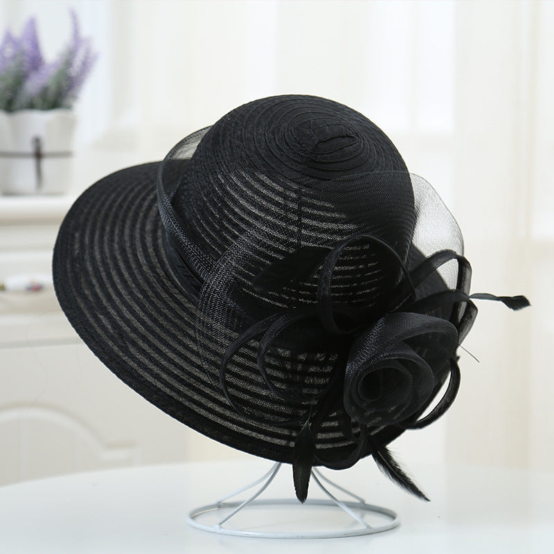 Organza Top Hat New Spring And Summer Feather