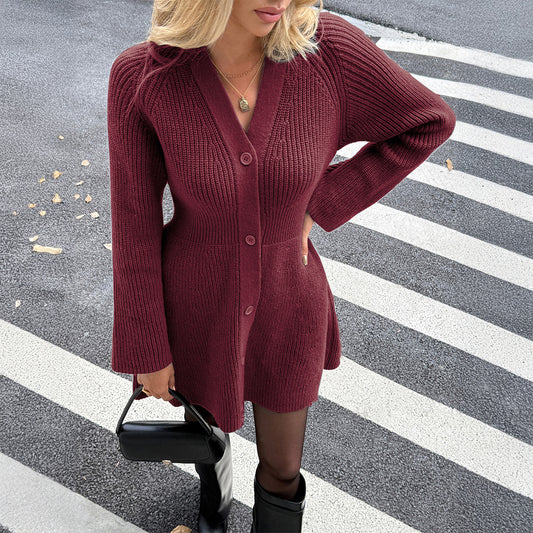 Elegant And Chic Long-Sleeve Sweater Dress