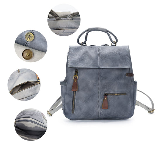 Women's Backpack Leather Anti-theft Casual