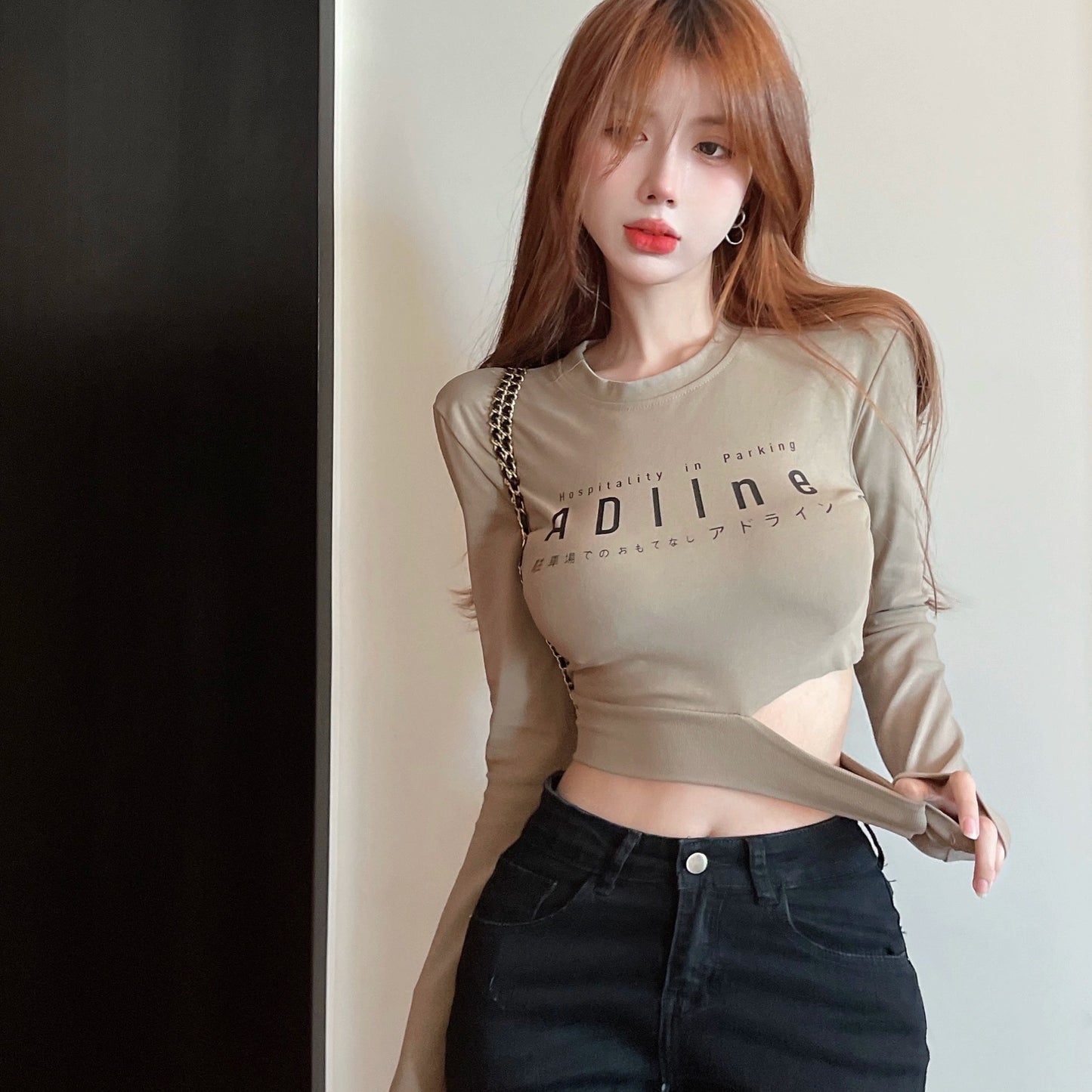 Sexy Alluring Long-sleeve T-shirt For Women With A Designer Edge