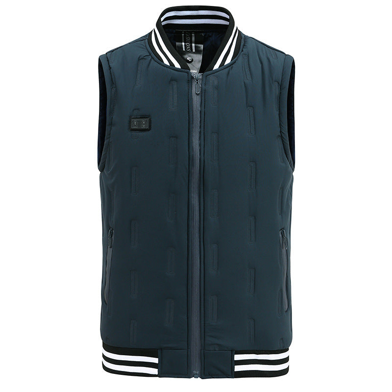 Simple Stand Collar Heated Cotton Vest