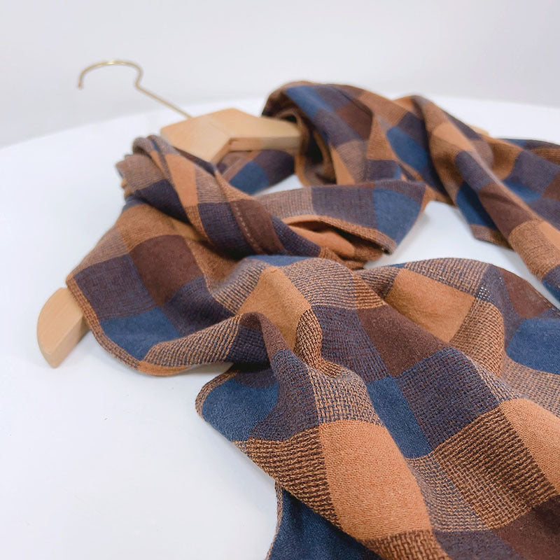 Pure Linen Hemp Gray Men's And Women's All-match Oversized Scarf