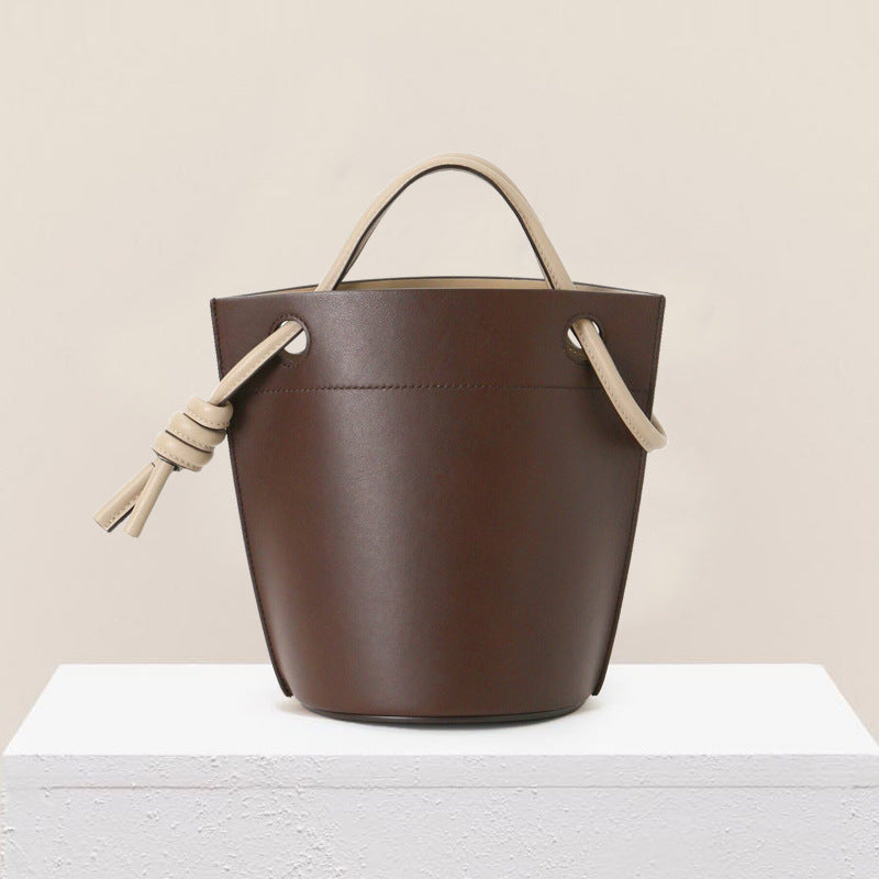 Handbag Simple Personality Knot Portable Senior Sense Bucket Bag Female