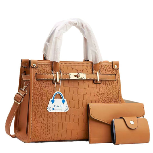 Stylish And Minimalist Macaron Three-piece Handbag