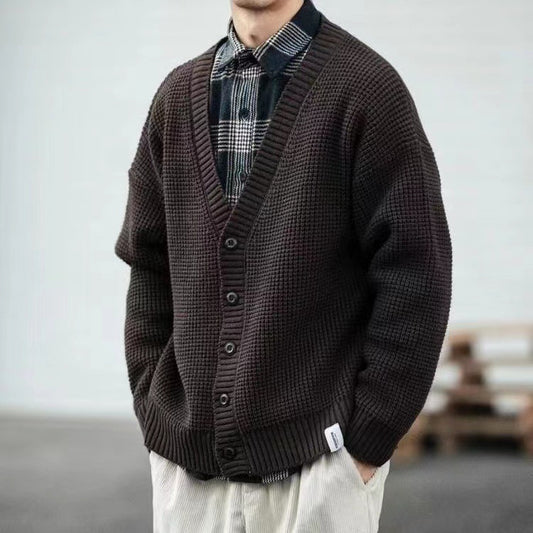 Retro Fashionable Knitted Cardigan Men's Sweater
