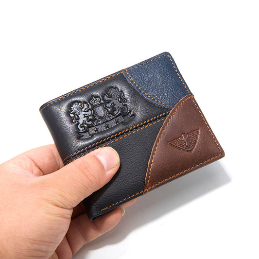 Vintage First Layer Leather Coin Wallet Multi-card Money Clip