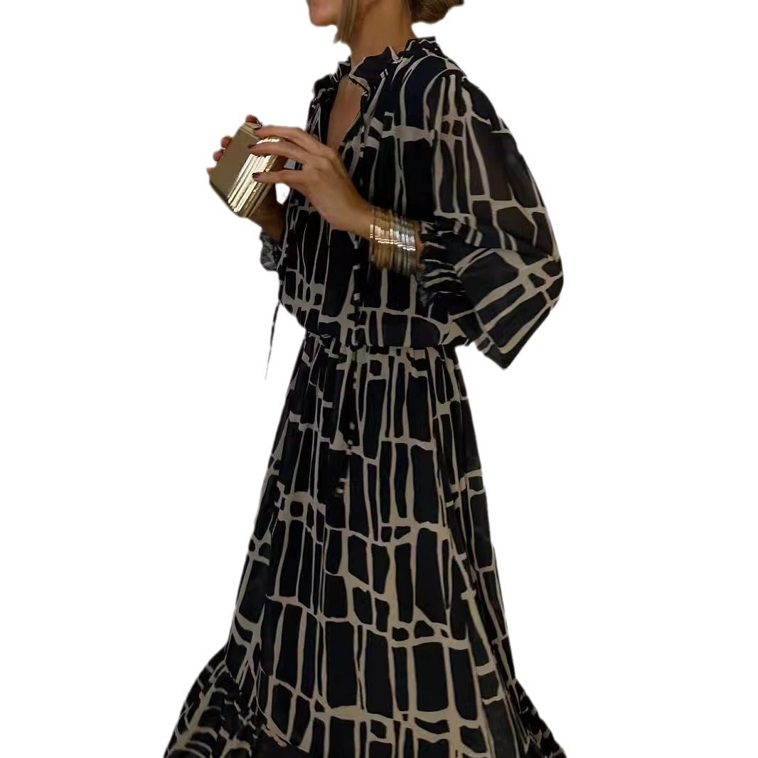 Autumn Long Sleeve Printed Dress
