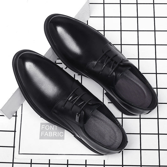 Business Formal Wear Breathable Hollow Men's Cowhide Height Increasing Shoes
