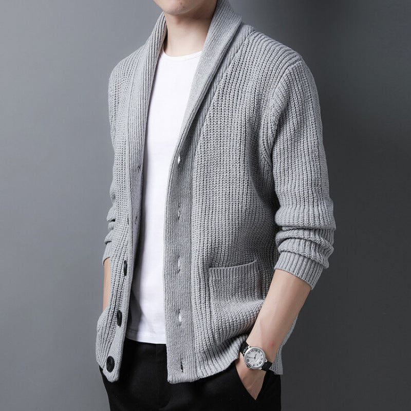 Men's Classic Lapel Cardigan Casual Sweater