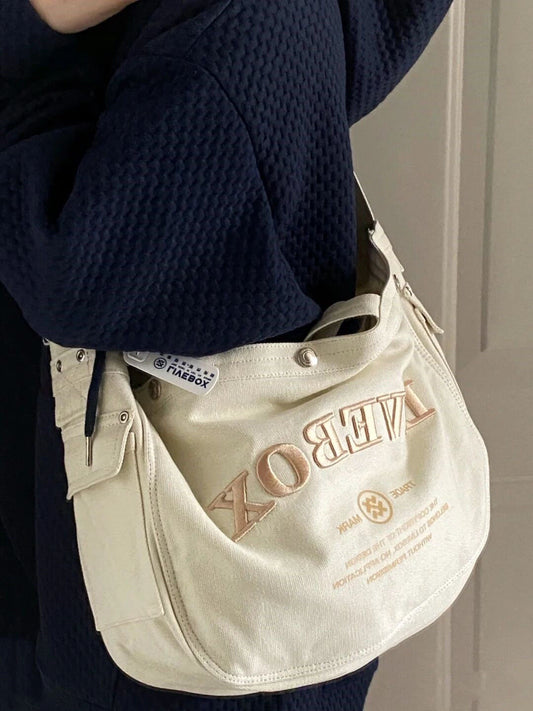 Japanese Printed Canvas Bag Women's Large Capacity