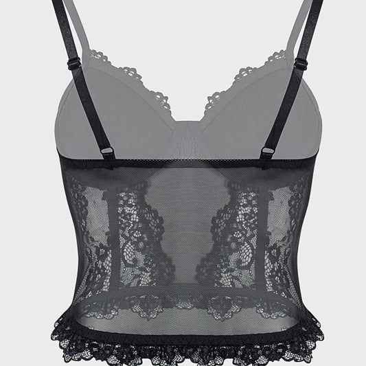 Dark Lace Fishbone Camisoleperfect For Layering Or Wearing On Its Own