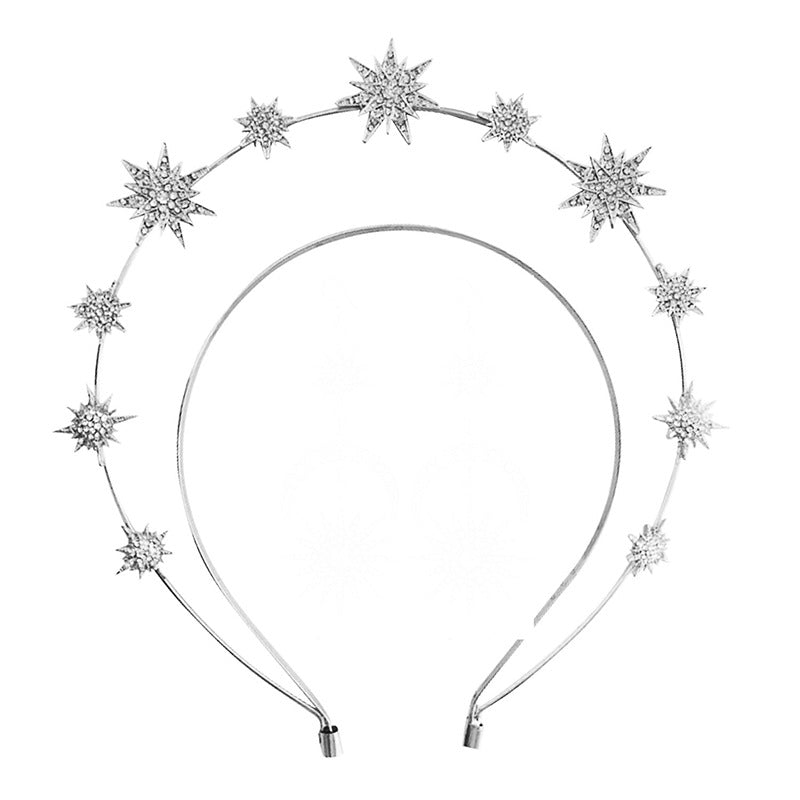 Double Layer Hexagram Headband Diamond Bride