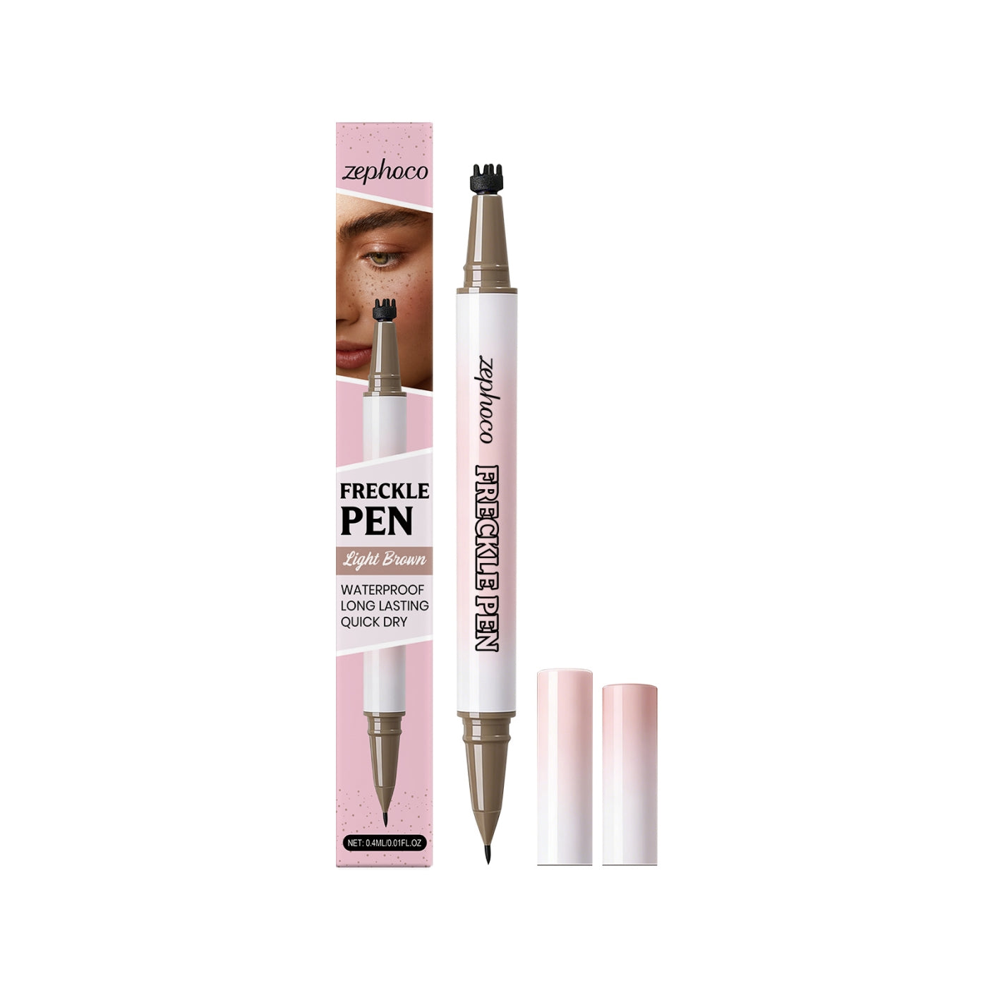 Light brown double-ended freckle pen