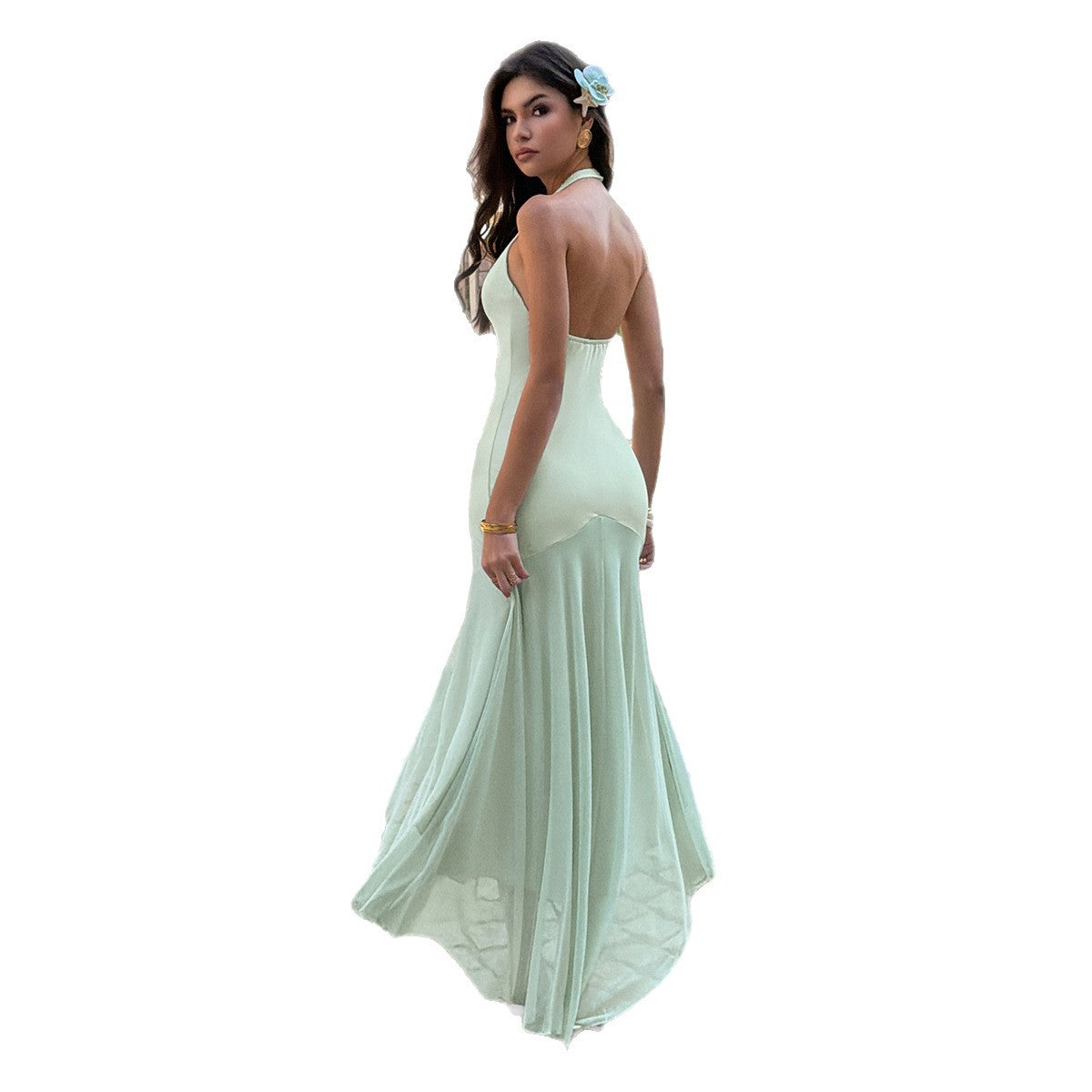 Fitted Waist V Neck Sheath Dress