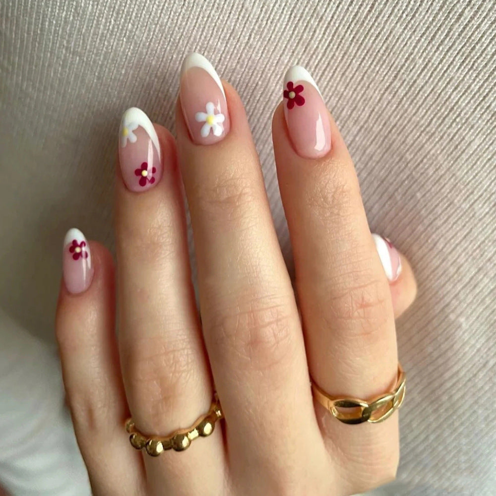 Fingertip Flower Gentle Temperament Nude Nail Patch