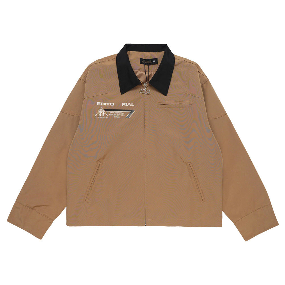 American Street Letter Printed Workwear Jacket
