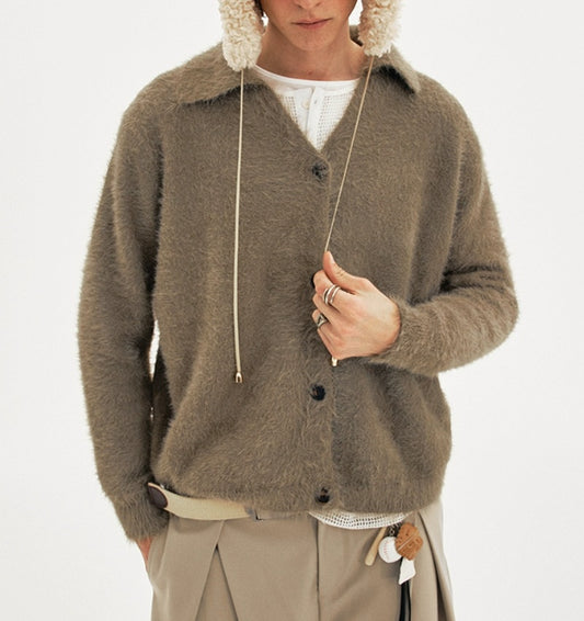 Retro Laid Back Soft V Neck Knit Sweater