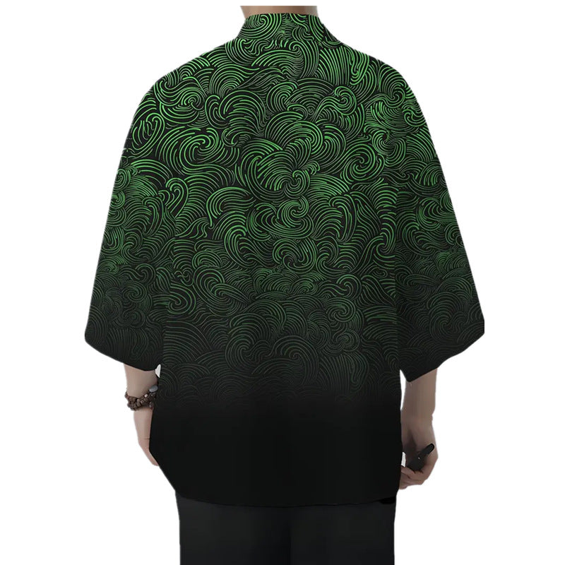 Men's All-match Loose 3D Printed Coat Cardigan