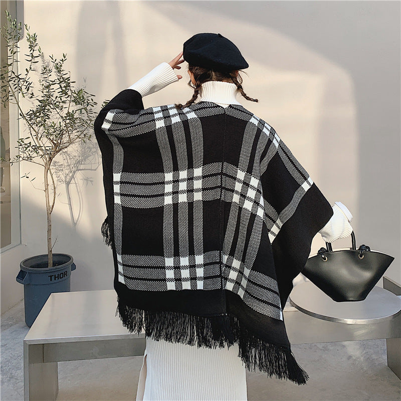 Fashion Casual Women's Plaid Warm Shawl Scarf