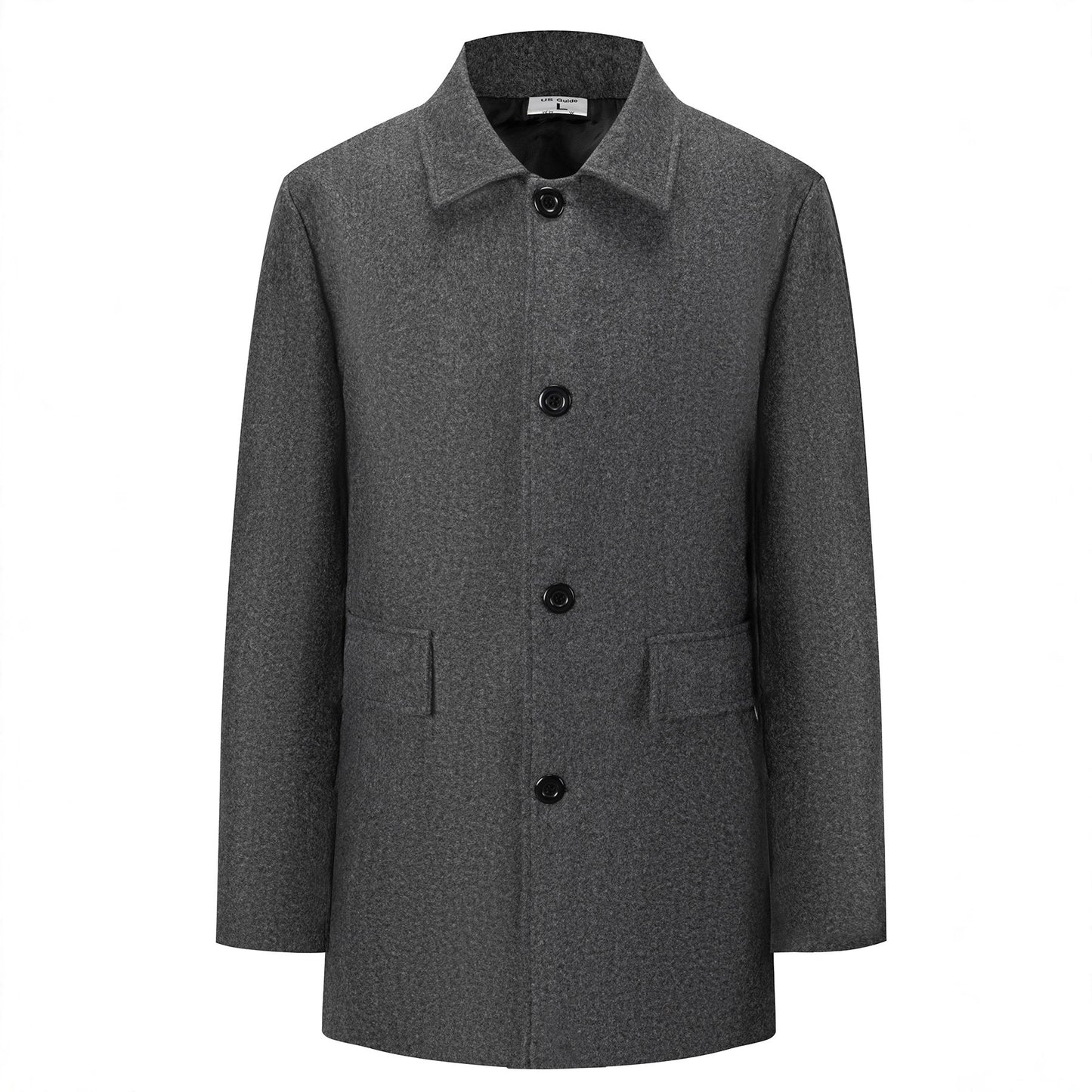 Koreansk Herre Mellemlang Foret Dobbeltsidet Uld Trenchcoat